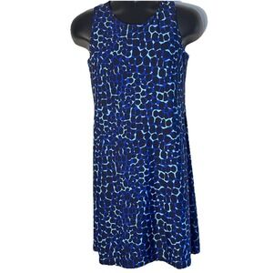 Jude Connally Sundress USA Size Small Animal Leopard Boho Chic Print Blue/black